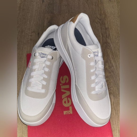 Levi’s Aden White Natural Canvas Sneakers Men’s 11 | NIB - Picture 14 of 14
